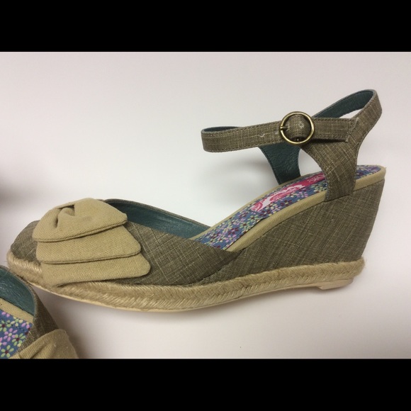 Pink Studio Beige/Tan Espadrille wedge sandals - Picture 7 of 8